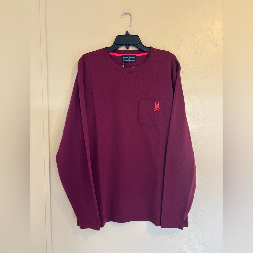NWT Psycho Bunny men's Vail waffle lounge long sleeve shirt sz XL